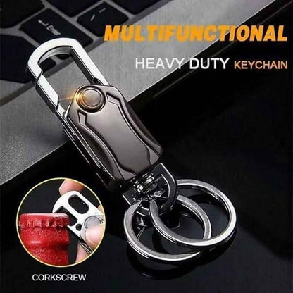 �4 in 1 Keychain Spinner Multi-Function Tool Waist Double Ring Keychain Gift